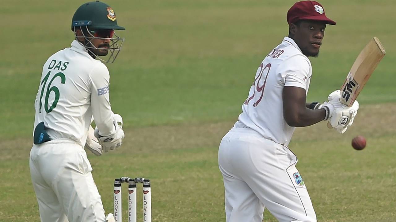Nkrumah Bonner steers one towards third man, Bangladesh vs West Indies, 2nd Test, Dhaka, 1st day, February 11, 2021