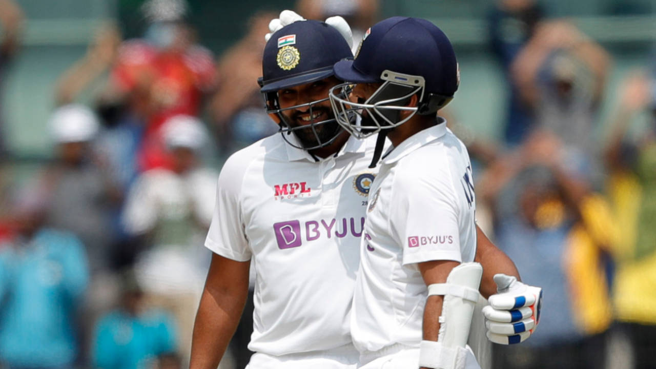 Rohit Sharma and Ajinkya Rahane batted through the second session of day one, India vs England, 2nd Test, Chennai, 1st day, February 13, 2021