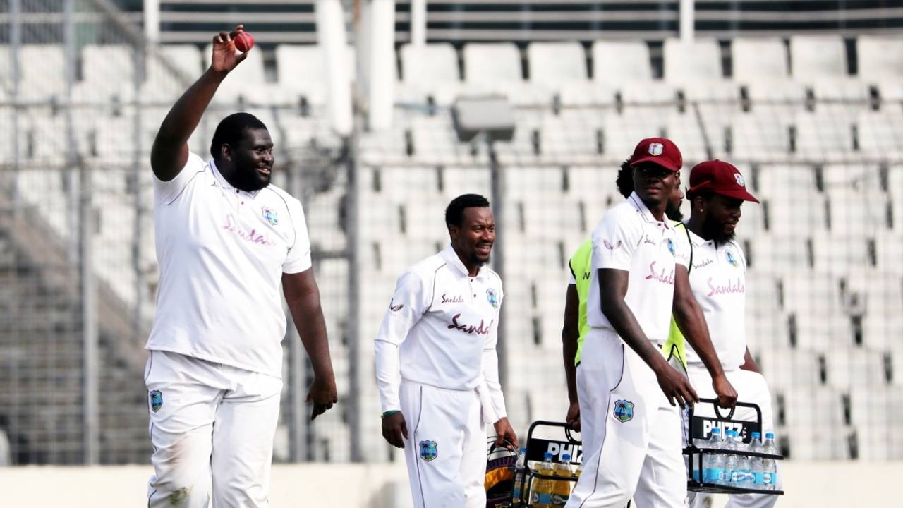 Rahkeem Cornwall picked up his second five-for in only his fifth Test, Bangladesh vs West Indies, 2nd Test, Dhaka, 3rd day, February 13, 2021