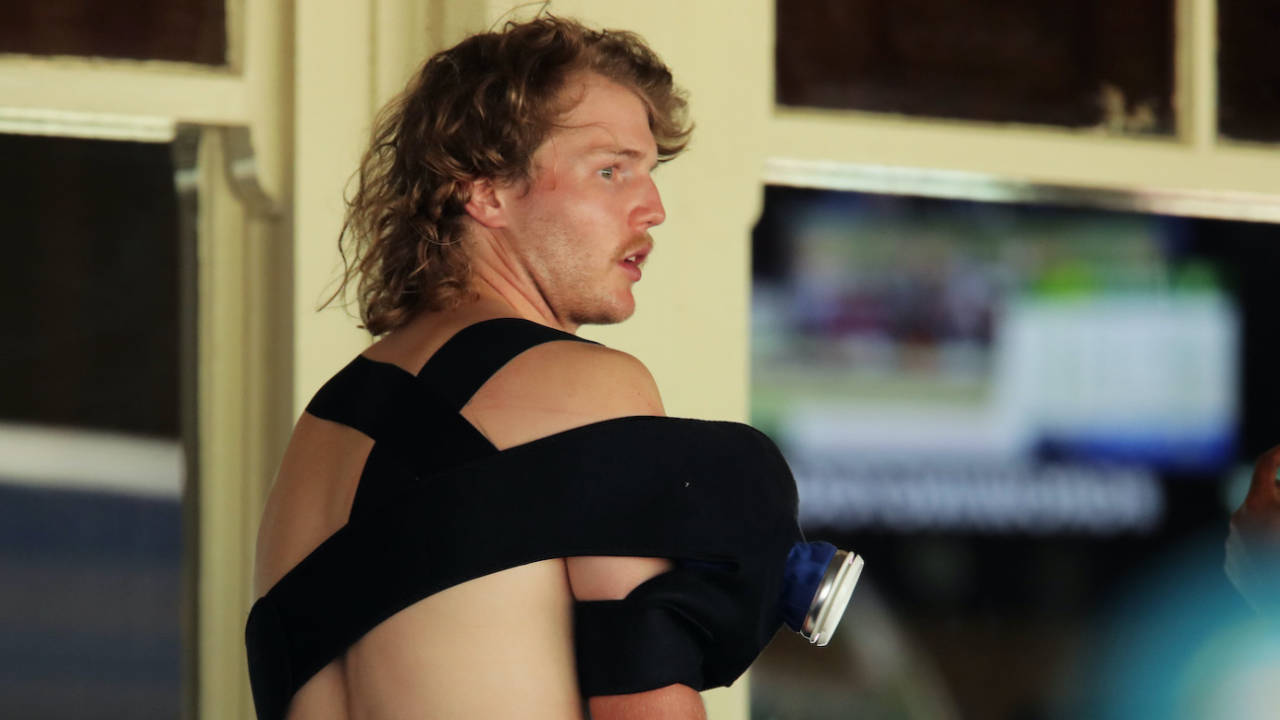 Will Pucovski suffered the injury while fielding on Test debut