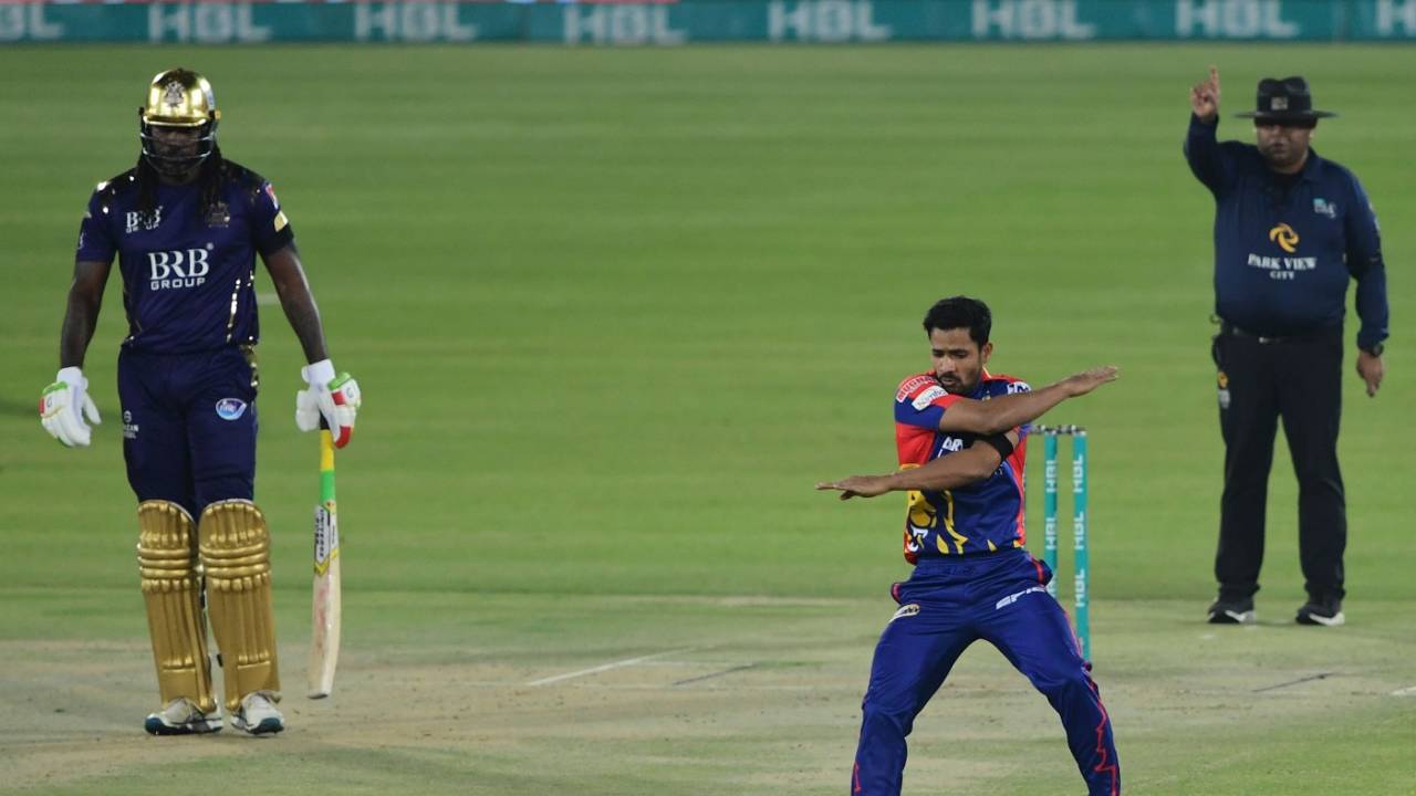 Aamer Yamin celebrates a wicket