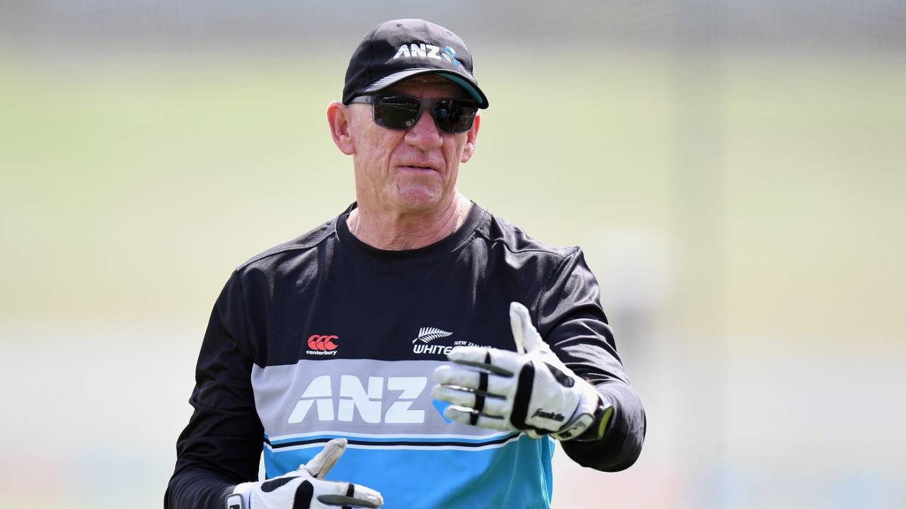 New Zealand Women's head coach Bob Carter reacts ahead of the ODI series opener