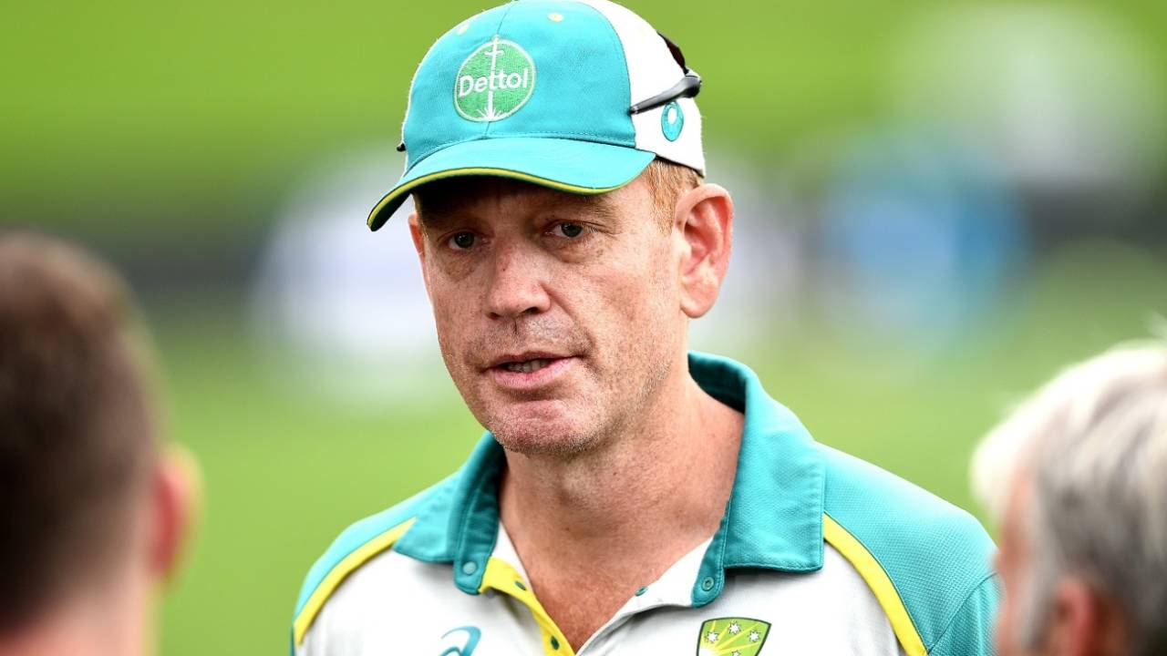 Australia's assistant coach Andrew McDonald looks on, Dunedin, February 24, 2021