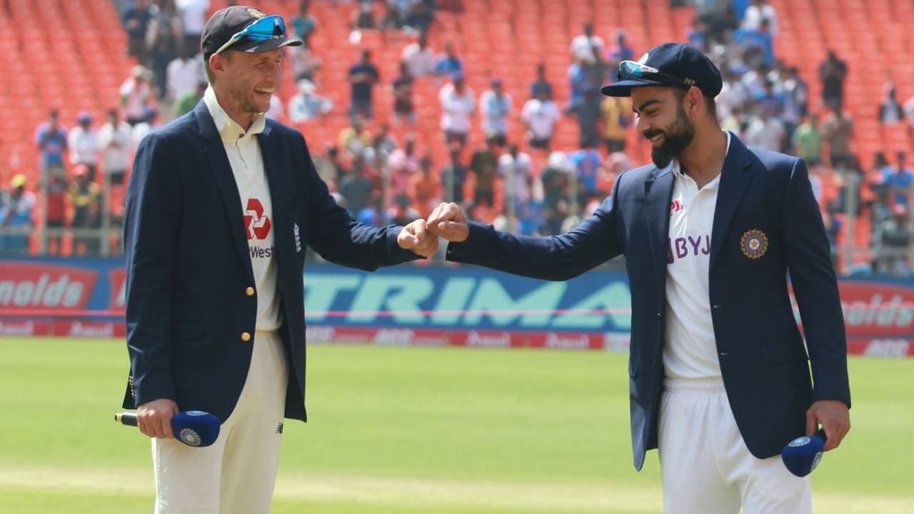 Joe Root and Virat Kohli at the toss, India vs England, 3rd Test, Ahmedabad, Day 1, February 24, 2021