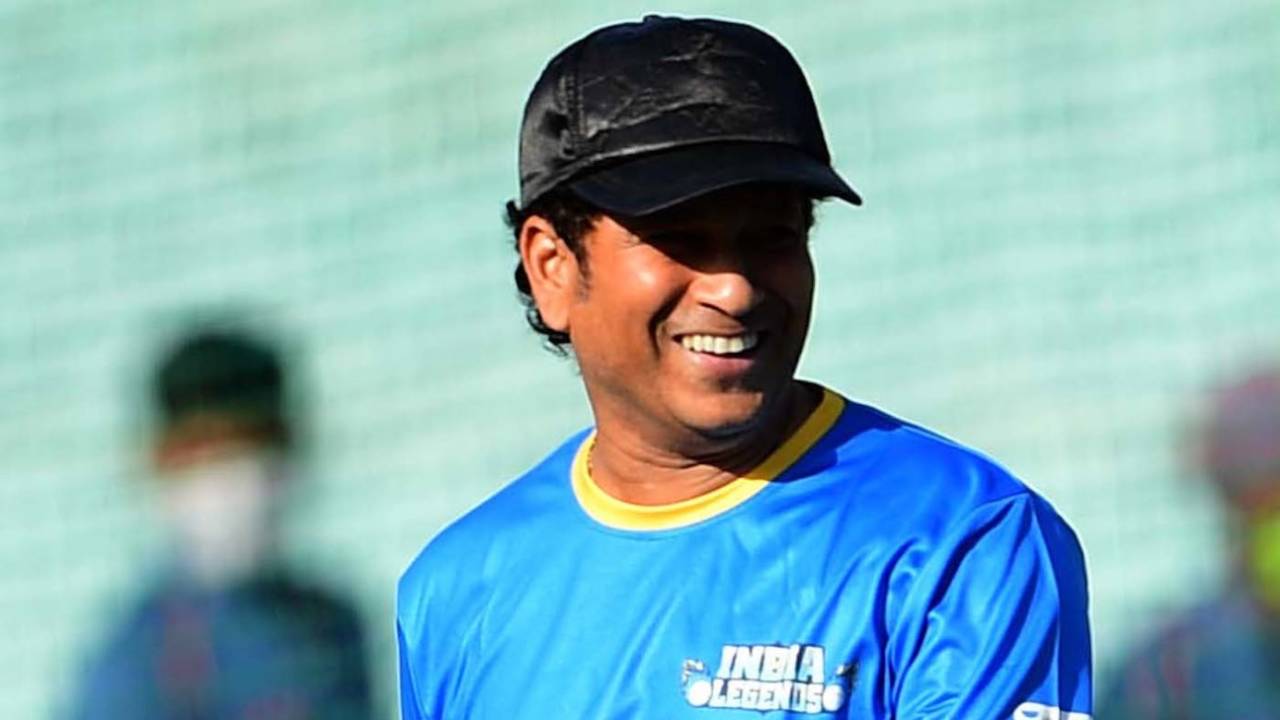 Sachin Tendulkar sports a smile a day before the start of the Road Safety World Series, Raipur, March 4, 2021