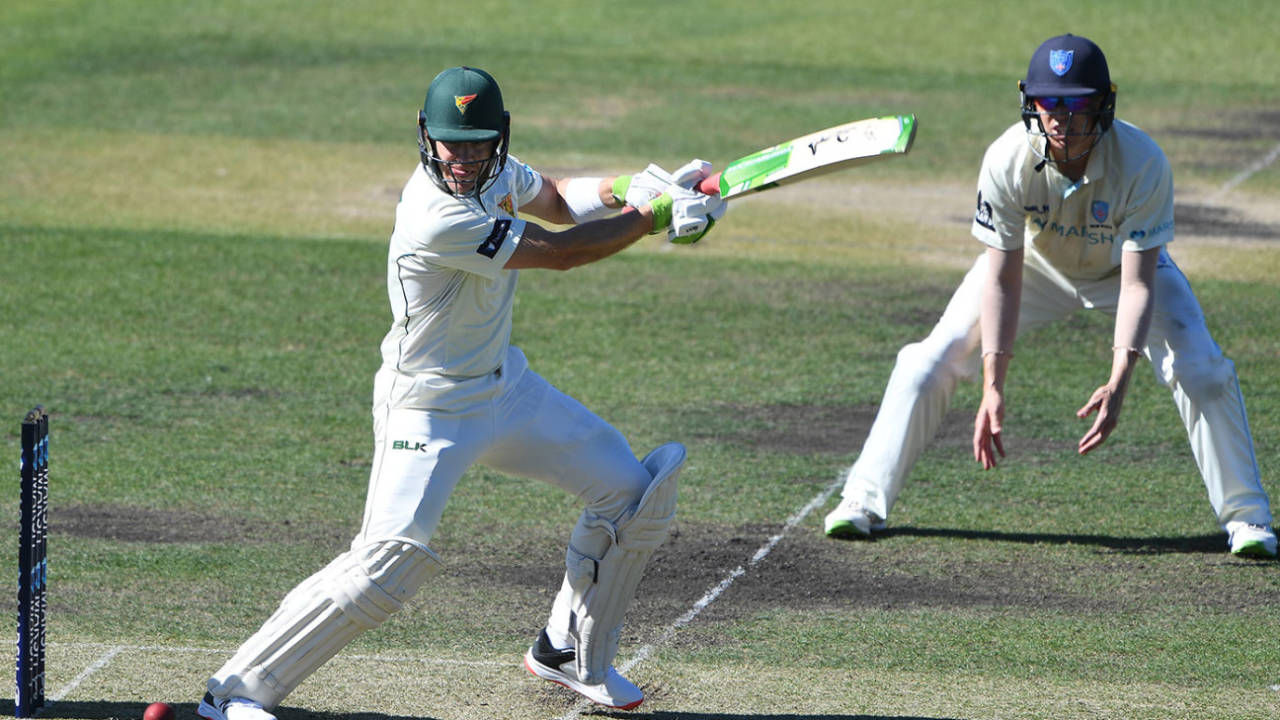 Tim Paine on the way to his half-century, Tasmania vs New South Wales, Sheffield Shield, Hobart, March 20, 2021