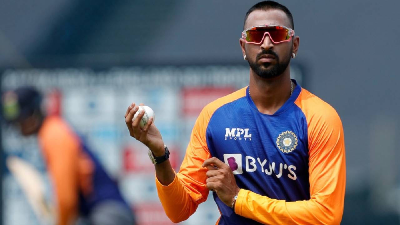 Krunal Pandya prepares to bowl at the nets, Pune, March 22, 2021
