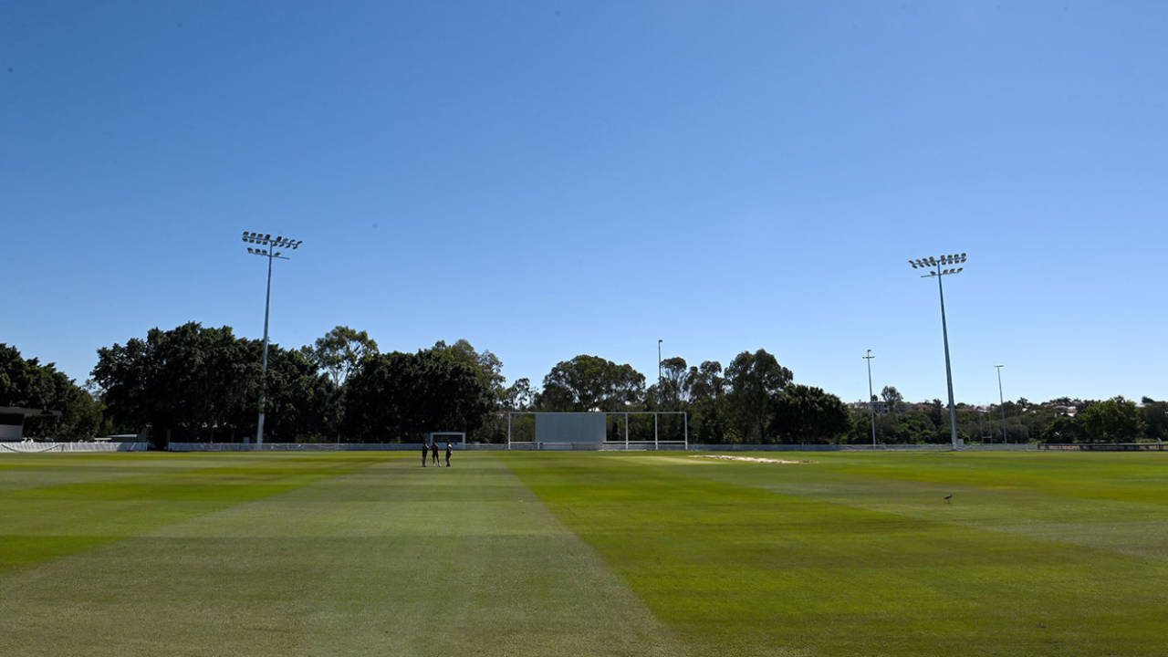 Recent heavy rain left the out at Ian Healy Oval saturated, Queensland vs South Australia, Sheffield Shield, Brisbane, March 25, 2021