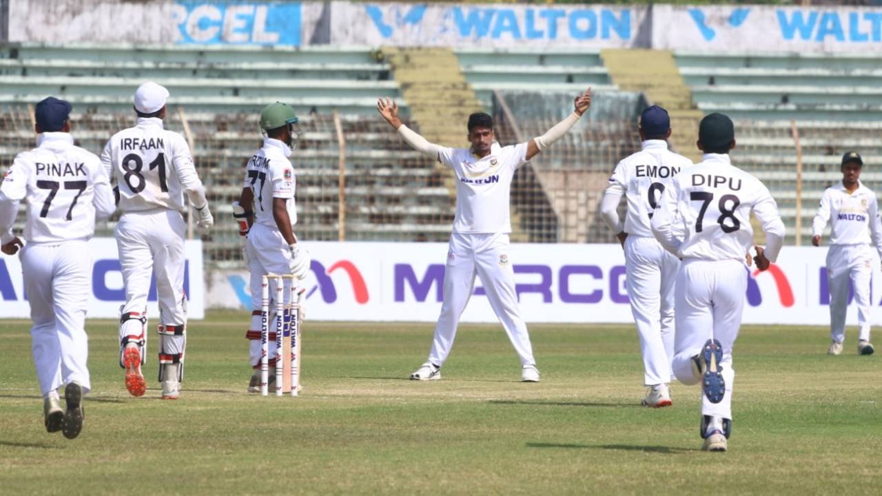 Mehedi Hasan Rana was named Man of the Match for his match haul of seven and his half-century in Chittagong's win, Rajshahi Division vs Chittagong Division, National Cricket League 2020-21, Rajshahi, March 25, 2021