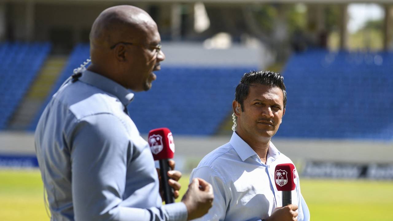 Daren Ganga and Ian Bishop are part of the broadcast team, West Indies vs Sri Lanka, 2nd Test, 1st Day, North Sound, March 29, 2021