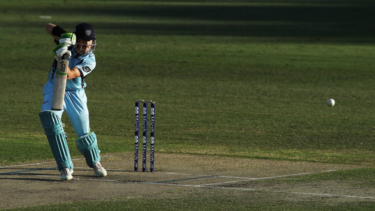 Daniel Hughes drives, New South Wales vs Queensland, Marsh Cup, North Sydney Oval, March 31, 2021