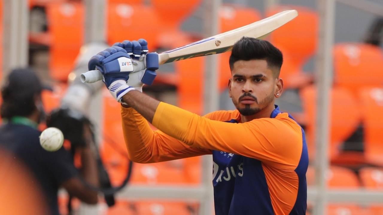 Shreyas Iyer during the fourth T20I against England Ahmedabad, March 18, 2021
