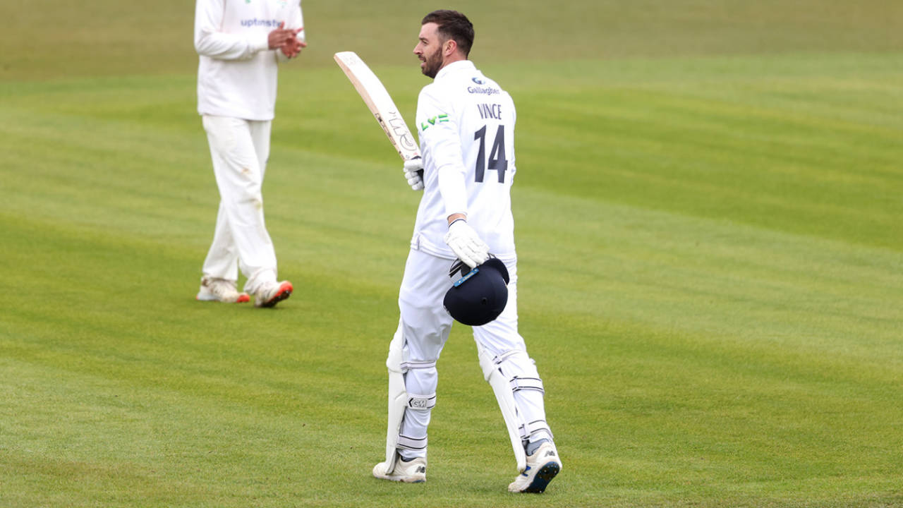 James Vince went on to record a double-century, Leicestershire vs Hampshire, County Championship, Grace Road, April 9, 2021