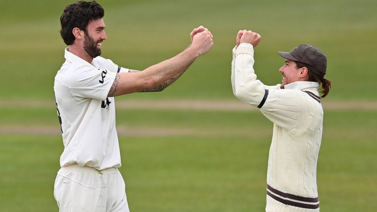 Reece Topley was among the wickets, Gloucestershire vs Surrey, County Championship, Bristol, April 9, 2021