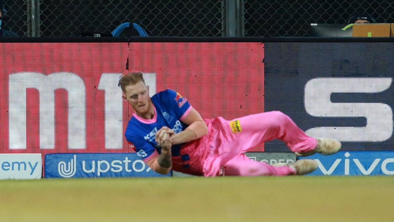 Ben Stokes injured himself taking a catch in Rajasthan Royals' opening game&nbsp;&nbsp;&bull;&nbsp;&nbsp;BCCI/IPL