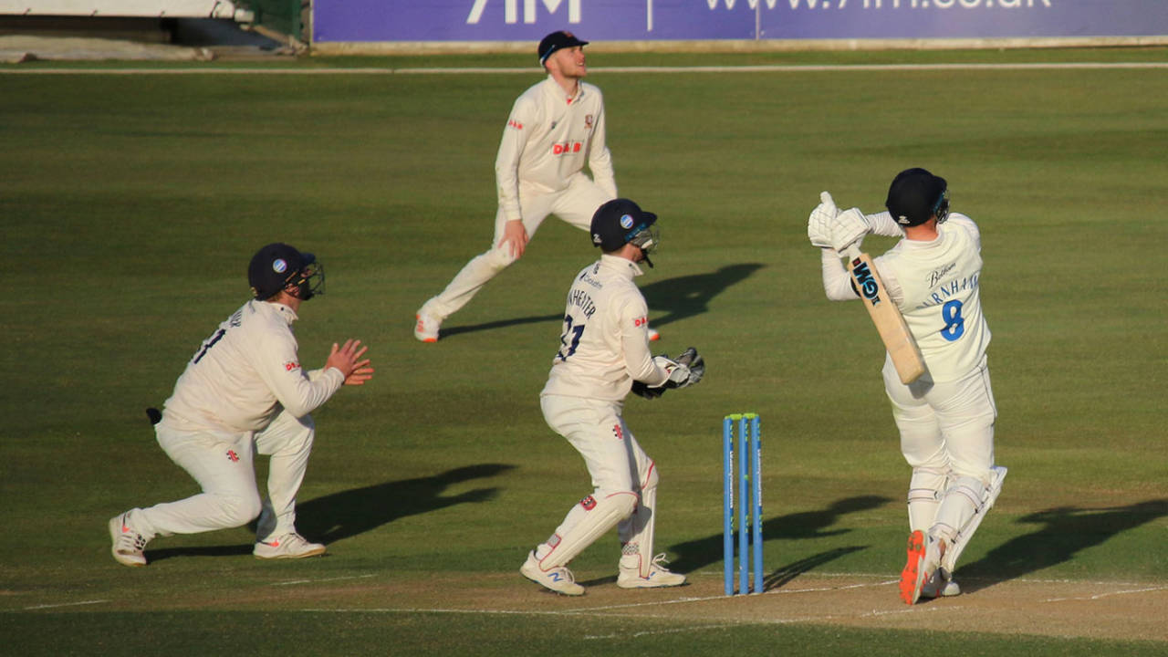 Jack Burnham cracks a six late in the day to lift Durham's victory hopes, LV= Insurance County Championship, Essex vs Durham, Cloudfm County Ground, April 17, 2021