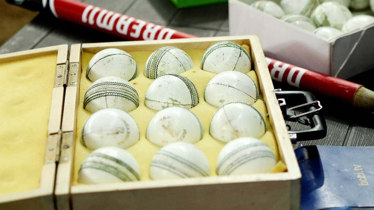 A box of balls at the IPL game, Kings XI Punjab vs Sunrisers Hyderabad, IPL 2020, Dubai, October 24, 2020