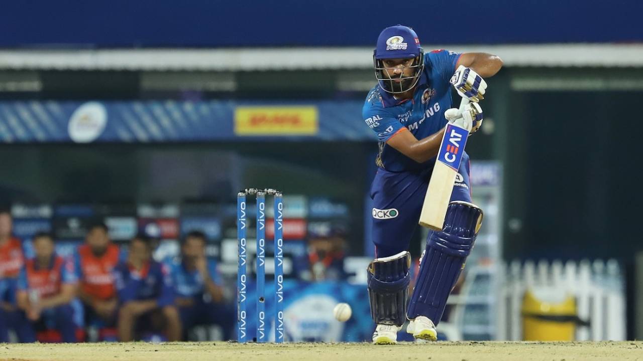 Rohit Sharma sends one down the ground, Punjab Kings vs Mumbai Indians, IPL 2021, Chennai, April 23, 2021
