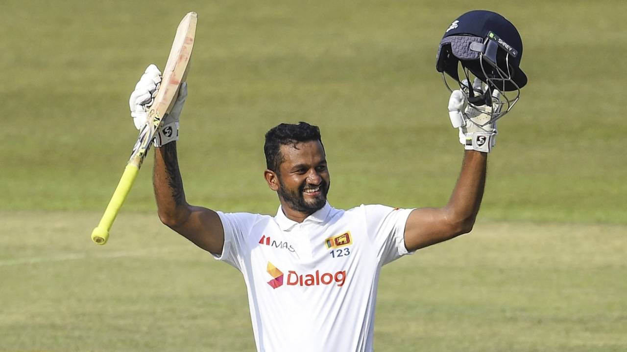 Dimuth Karunaratne scored his maiden double hundred, Sri Lanka vs Bangladesh, 1st Test, Pallekele, 4th day, April 24, 2021
