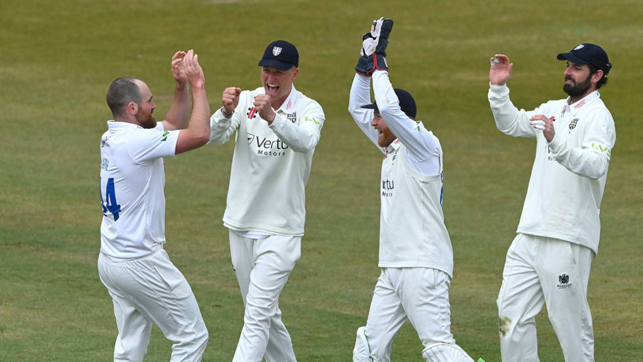 Ben Raine claimed five wickets for two runs in his first 39 balls, Durham vs Warwickshire, LV= County Championship, Chester-le-Street, 1st day, April 29, 2021