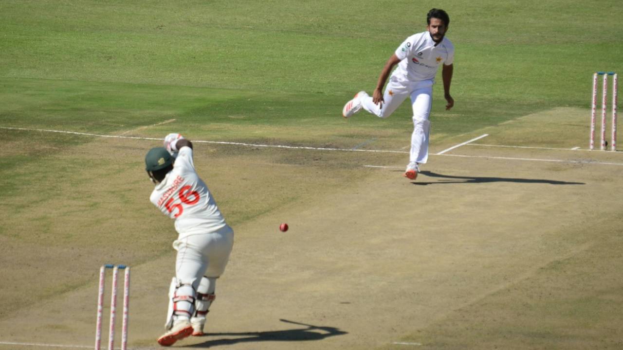 Hasan Ali ripped through the Zimbabwe line-up, Zimbabwe vs Pakistan, 1st Test, Harare, 1st day, April 29, 2021