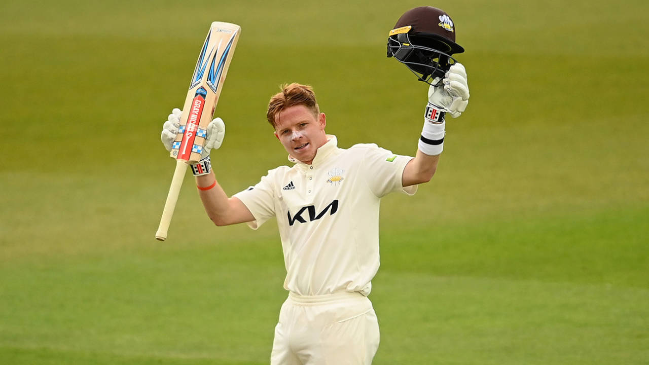 Ollie Pope made his second hundred of the season, Surrey vs Hampshire, LV= Insurance County Championship, Kia Oval, 2nd day, April 30, 2021