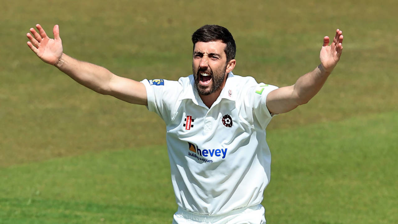 Ben Sanderson celebrates after taking a wicket&nbsp;&nbsp;&bull;&nbsp;&nbsp;Getty Images