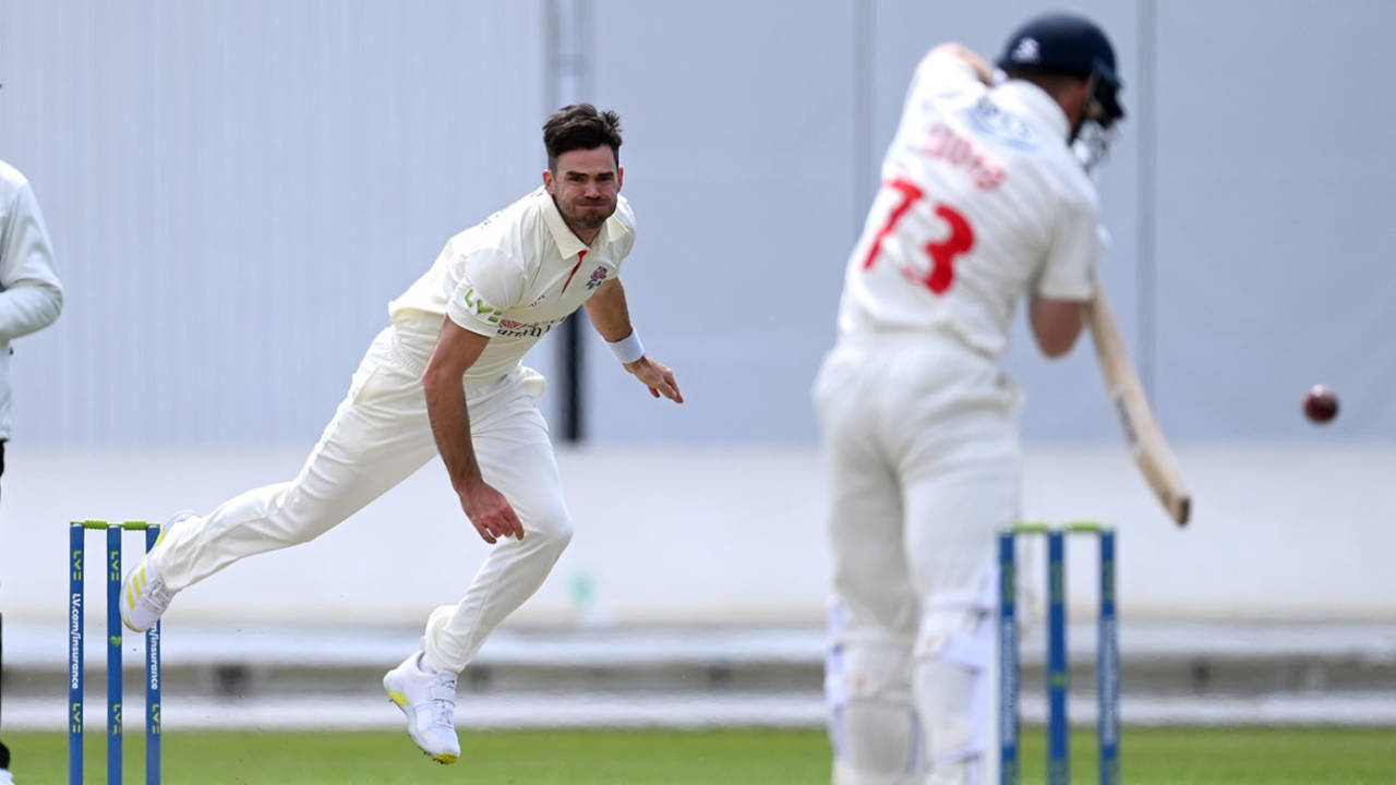 James Anderson returns to action, LV= Insurance County Championship, Lancashire vs Glamorgan, day 1, Emirates Old Trafford, May 06, 2021
