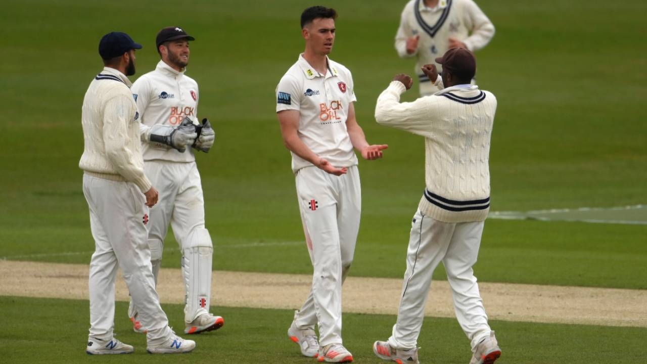Nathan Gilchrist kept Kent in touch with three wickets, Sussex vs Kent, LV= County Championship, 2nd day, Hove, May 14, 2021