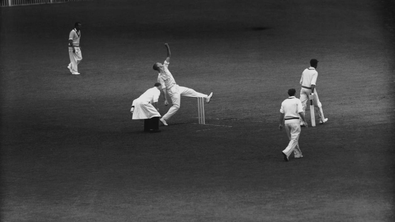 Frank Misson in action against Worcestershire, Worcestershire vs Australia, County Ground, New Road, May 1, 1961