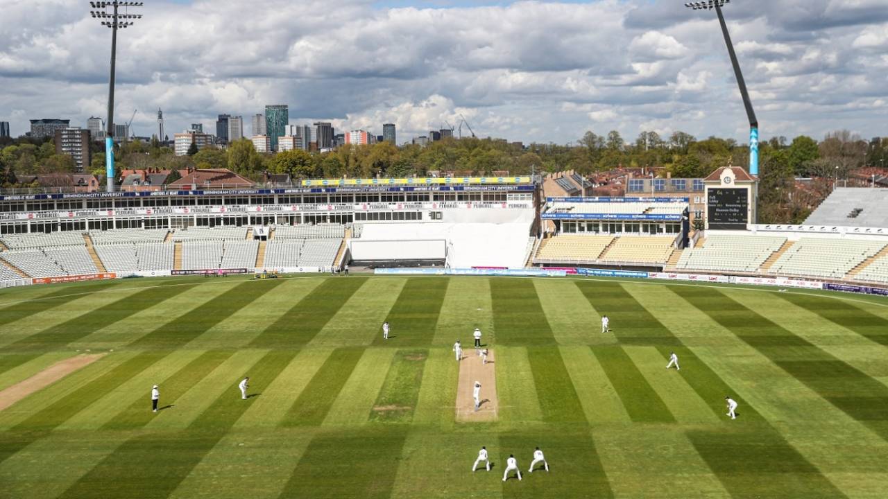 General view of Worcestershire batting during day two of the LV = Insurance County Championship match at Edgbaston, Birmingham, May 7, 2021