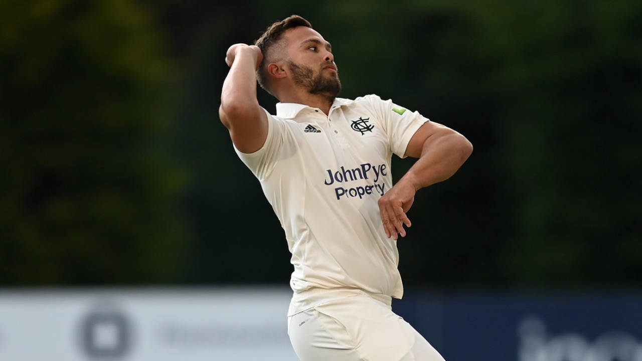 Dane Paterson in action, LV= Insurance County Championship, Derbyshire vs Nottinghamshire, The Incora County Ground, April 30, 2021