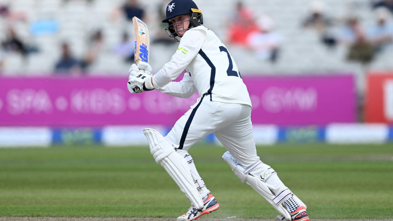 Harry Duke made a fifty in only his second first-class innings, LV= Insurance County Championship, Lancashire vs Yorkshire, 1st day, Emirates Old Trafford, May 27, 2021