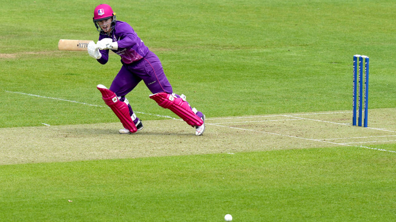 Tammy Beaumont works one to the leg side on the way to a half-century, Rachael Heyhoe Flint Trophy, Southern Vipers vs Lightning, Ageas Bowl, May 29, 2021