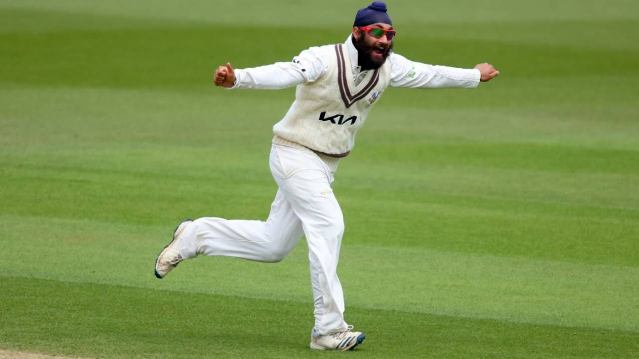 Amar Virdi was in the wickets as Surrey dominated Gloucestershire, Surrey vs Gloucestershire, LV= Insurance County Championship, Kennington Oval, day 3, May 29, 2021