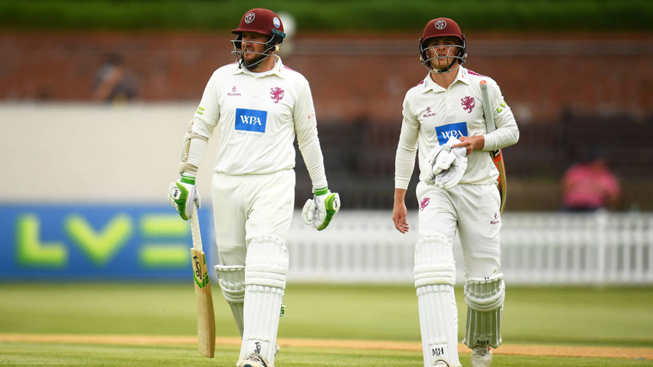 Steve Davies and Tom Abell built Somerset's lead, LV= Insurance County Championship, Somerset vs Hampshire, Taunton, June 5, 2021, Day 3, Taunton