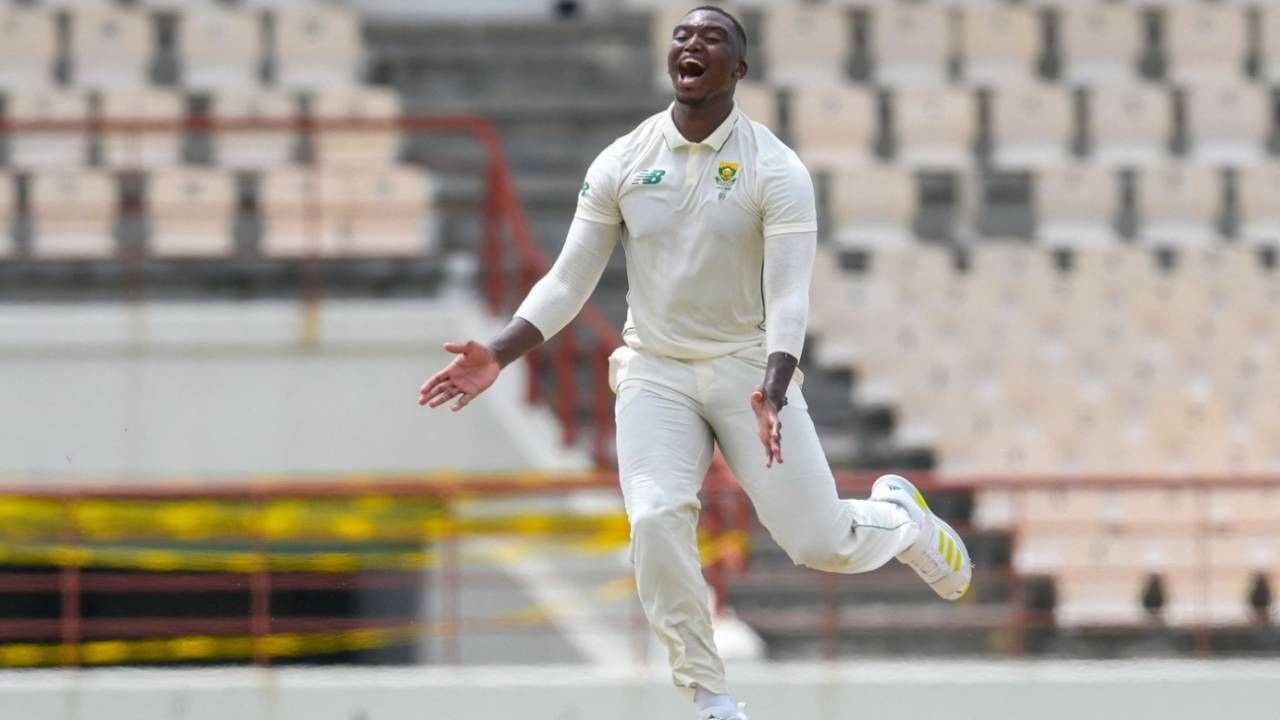 Lungi Ngidi claimed five wickets as West Indies were routed for 97 West Indies vs South Africa, 1st Test, St Lucia, 1st day, June 10, 2021