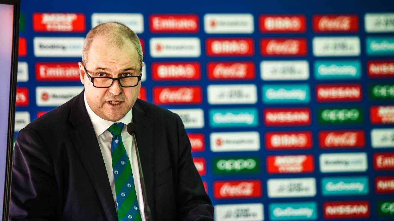 Geoff Allardice, ICC general manager, speaks during the Under-19 World Cup launch in Benoni, December 19, 2019