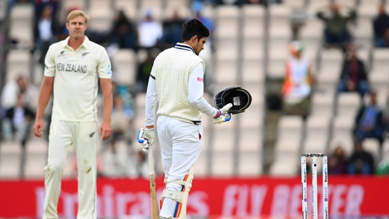 Shubman Gill took a hit on the helmet from Kyle Jamieson, India vs New Zealand, World Test Championship (WTC) final, 2nd day, Southampton, June 19, 2021