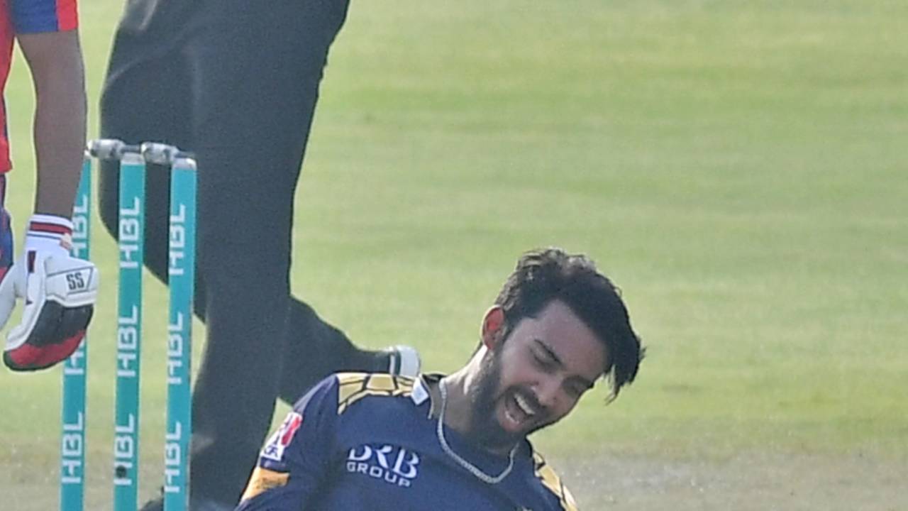 Arish Ali Khan celebrates a wicket