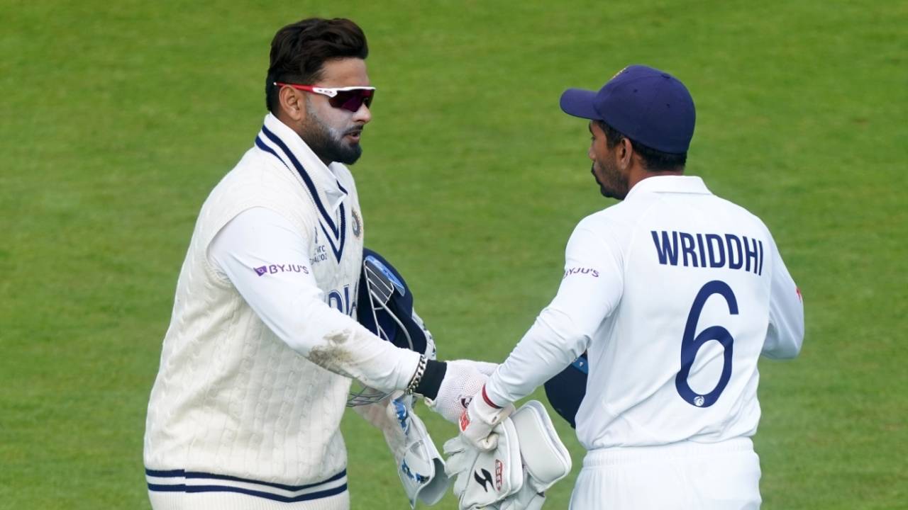 Wriddhiman Saha had to come on for an unwell Rishabh Pant, India vs New Zealand, World Test Championship (WTC) final, Southampton, Day 6 - reserve day, June 23, 2021