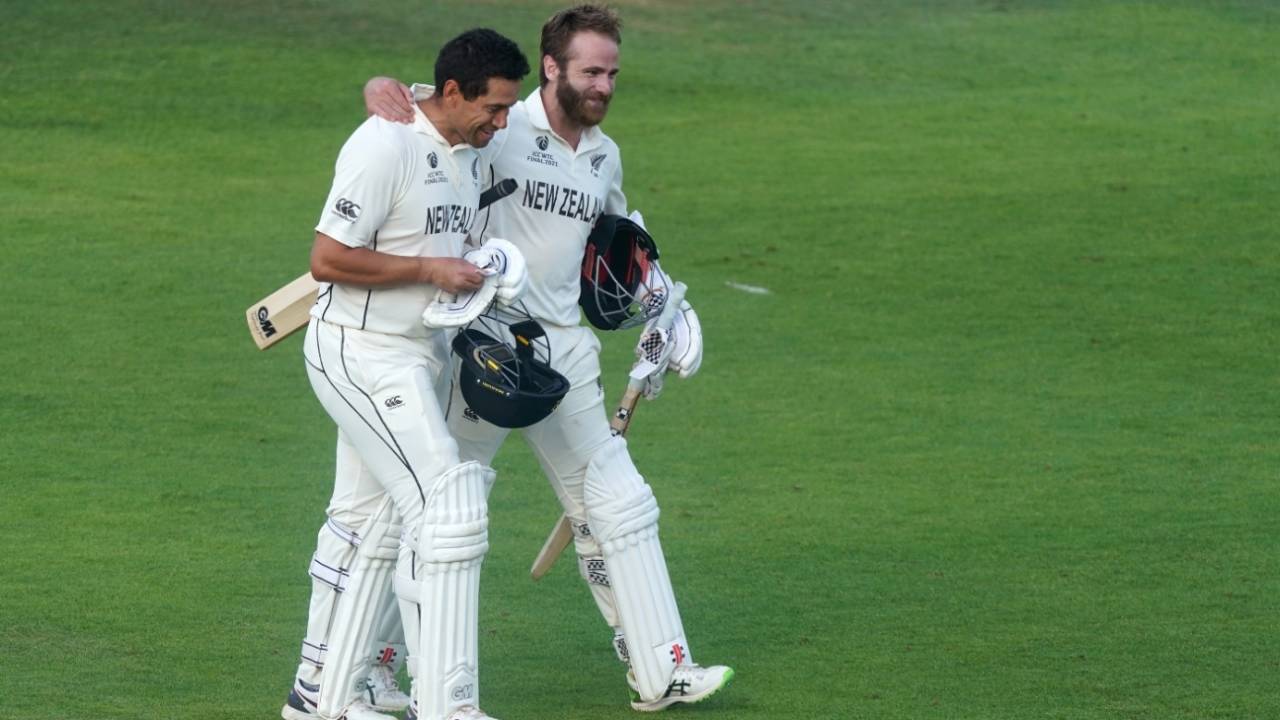 Ross Taylor and Kane Williamson put on an unbroken, match-sealing stand of 96, India vs New Zealand, World Test Championship (WTC) final, Southampton, Day 6 - reserve day, June 23, 2021