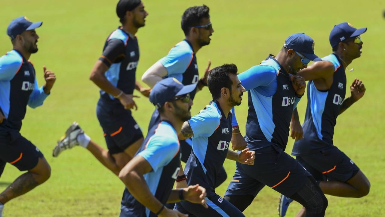 India players for the T20I series against Sri Lanka warm-up during training, Colombo, July 2, 2021