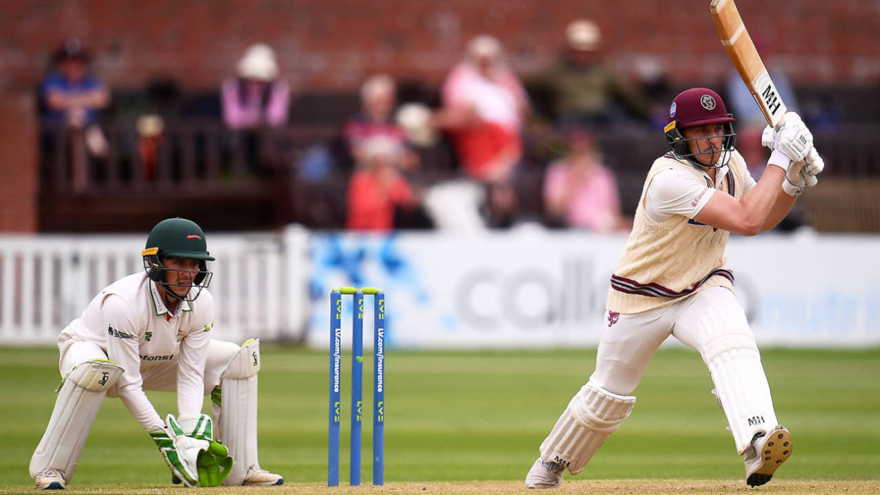 Josh Davey scored a career-best 75 not out, Somerset vs Leicestershire, County Championship, Taunton, 2nd day, July 5, 2021