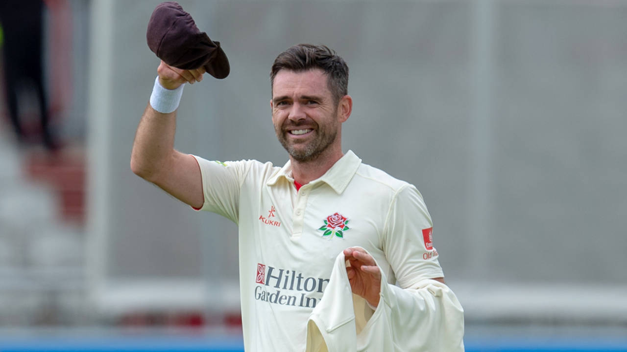 James Anderson doffs his cap on another record-breaking day, Lancashire vs Kent, Emirates Old Trafford, July 5, 2021