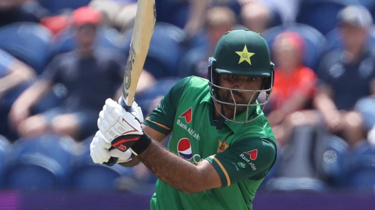 Fakhar Zaman drives through the covers, England vs Pakistan, Cardiff, 1st ODI, July 8, 2021