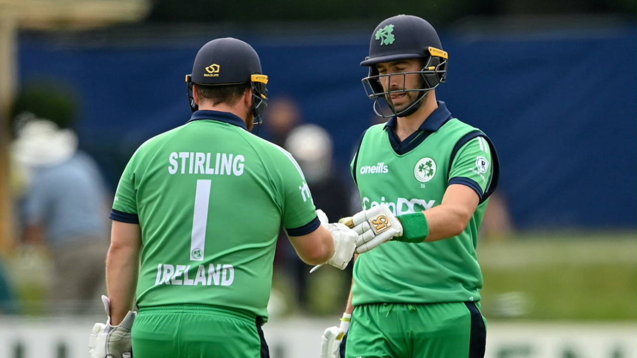 Paul Stirling and Andy Balbirnie put on a brisk fifty stand, Ireland vs South Africa, 2nd ODI, Dublin, July 13, 2021