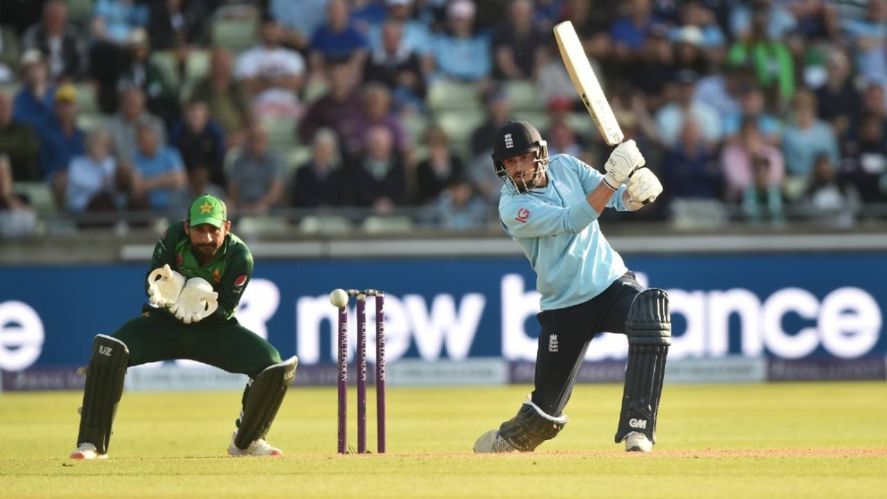 James Vince drives through the covers, England vs Pakistan, 3rd ODI, Edgbaston, July 13, 2021
