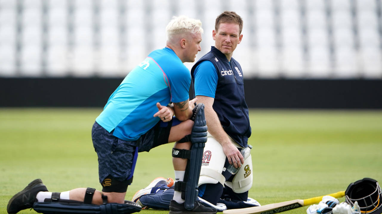 Eoin Morgan and Jason Roy in training, England vs Pakistan, T20I series, training, Trent Bridge, July 15, 2021