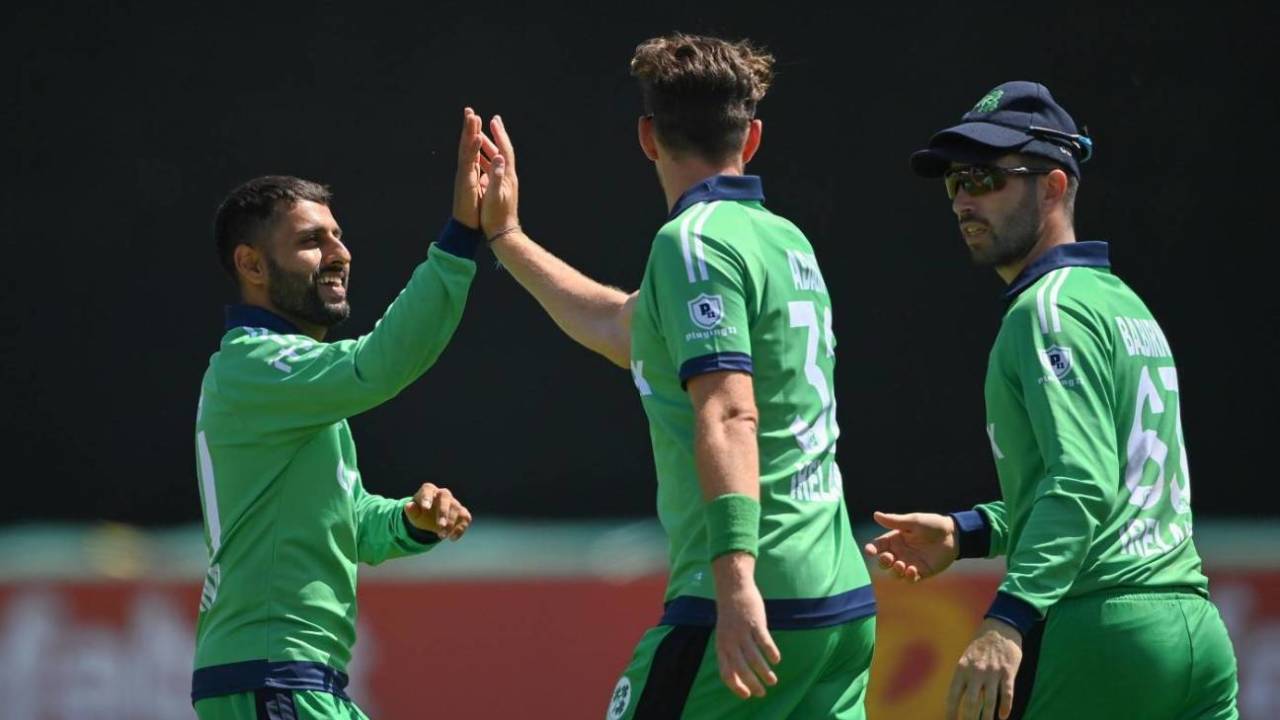 Simi Singh broke the 225-run opening stand with Quinton de Kock's wicket, Ireland v South Africa, 3rd ODI, Malahide, July 16, 2021